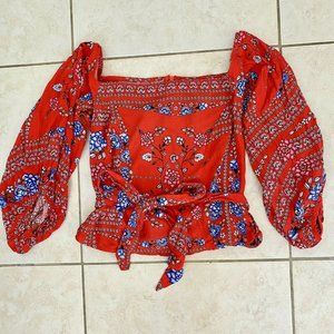 Jaase Red Floral Blouse